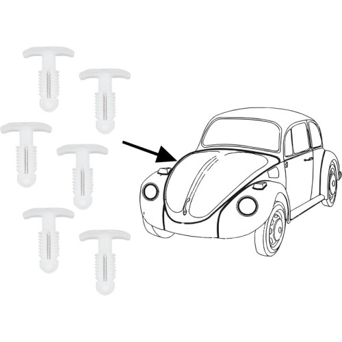 PartzBiz CE: 8186550116-Clips for bonnet/door seal, 6 pcs.