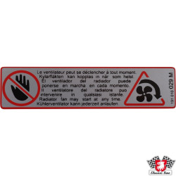 PartzBiz CE 1101501200 - Fan warning sticker PartzBiz CE 1101501200 - Fan warning sticker