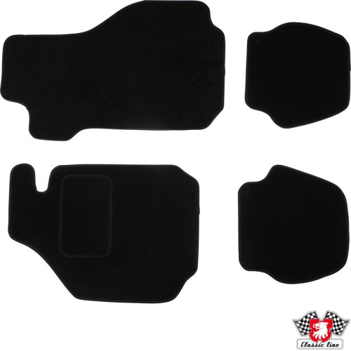 PartzBiz CE: 1601700110-Floor mat set, front/rear, black, 4 pieces
