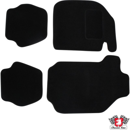 PartzBiz CE: 1601700210-Floor mat set, front/rear, black, 4 pieces PartzBiz CE: 1601700210-Floor mat set, front/rear, black, 4 pieces