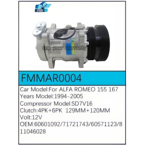 PartzBiz CE: -Compressor for Alfa Romeo - FMMAR0004 PartzBiz CE: -Compressor for Alfa Romeo - FMMAR0004