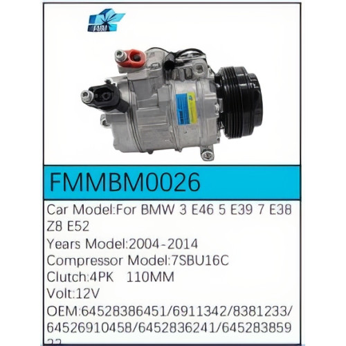 PartzBiz CE: -Compressor for BMW - FMMBM0026 PartzBiz CE: -Compressor for BMW - FMMBM0026