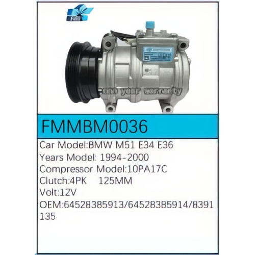 PartzBiz CE: -Compressor for BMW - FMMBM0036 PartzBiz CE: -Compressor for BMW - FMMBM0036