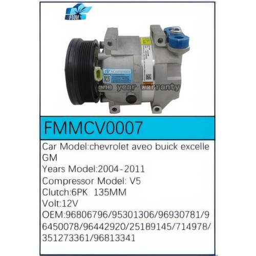 PartzBiz CE: -Compressor for Chevrolet - FMMCV0007 PartzBiz CE: -Compressor for Chevrolet - FMMCV0007