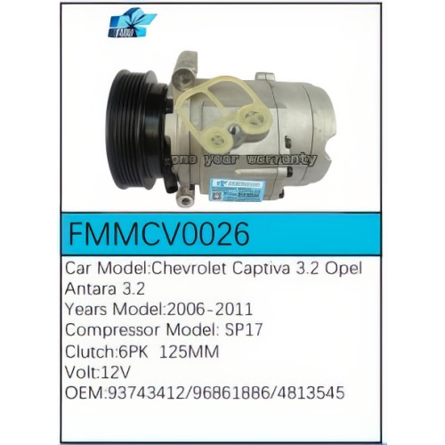 PartzBiz CE: -Compressor for Chevrolet - FMMCV0026 PartzBiz CE: -Compressor for Chevrolet - FMMCV0026