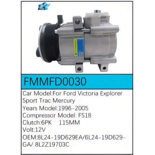 PartzBiz CE: -Compressor for Ford - FMMFD0030 PartzBiz CE: -Compressor for Ford - FMMFD0030