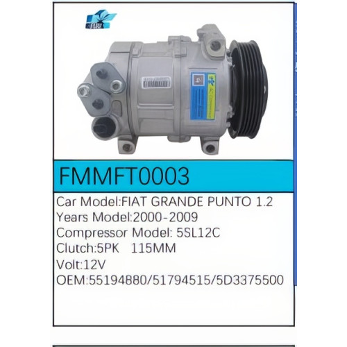 PartzBiz CE: -Compressor for Fiat - FMMFT0003 PartzBiz CE: -Compressor for Fiat - FMMFT0003