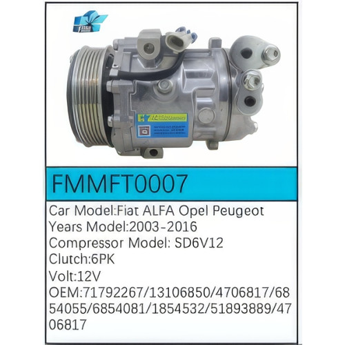 PartzBiz CE: -Compressor for Fiat - FMMFT0007 PartzBiz CE: -Compressor for Fiat - FMMFT0007