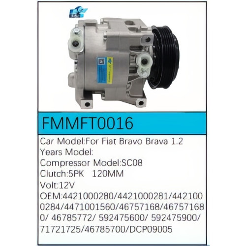 PartzBiz CE: -Compressor for Fiat - FMMFT0016 PartzBiz CE: -Compressor for Fiat - FMMFT0016