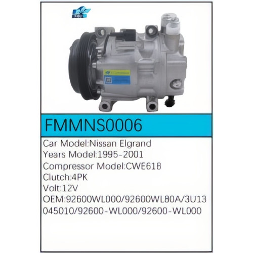 PartzBiz CE: -Compressor for Nissan - FMMNS0006 PartzBiz CE: -Compressor for Nissan - FMMNS0006