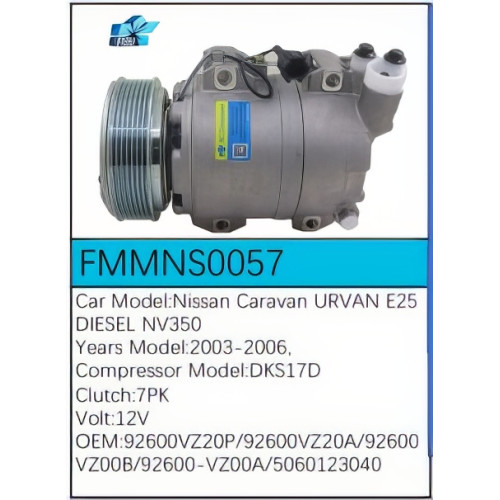 PartzBiz CE: -Compressor for Nissan - FMMNS0057 PartzBiz CE: -Compressor for Nissan - FMMNS0057