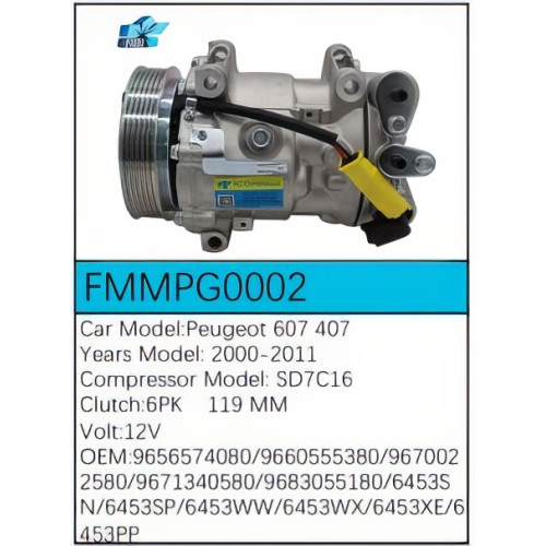 PartzBiz CE: -Compressor for Peugeot - FMMPG0002 PartzBiz CE: -Compressor for Peugeot - FMMPG0002