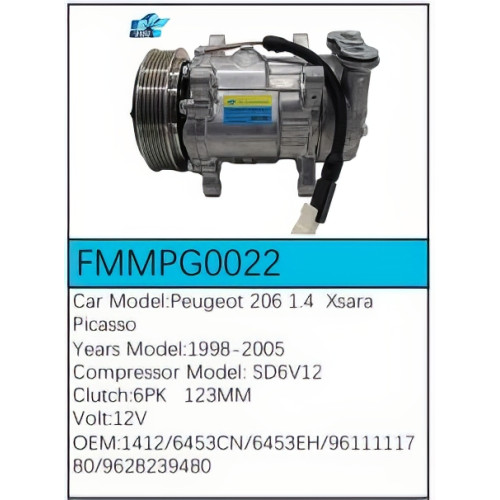 PartzBiz CE: -Compressor for Peugeot - FMMPG0022 PartzBiz CE: -Compressor for Peugeot - FMMPG0022