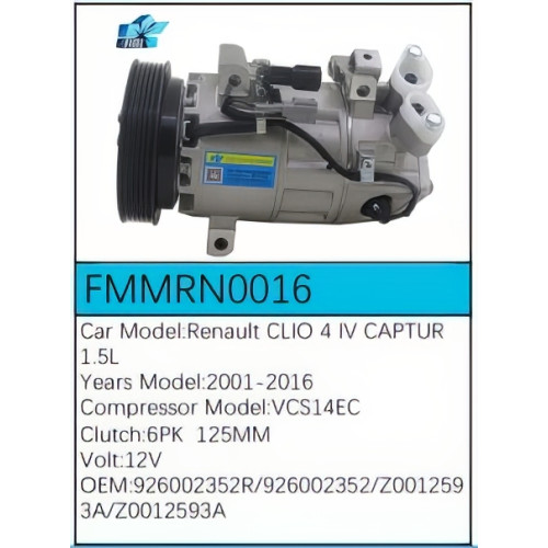 PartzBiz CE: -Compressor for Renault - FMMRN0016 PartzBiz CE: -Compressor for Renault - FMMRN0016