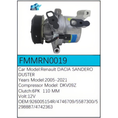 PartzBiz CE: -Compressor for Renault - FMMRN0019 PartzBiz CE: -Compressor for Renault - FMMRN0019