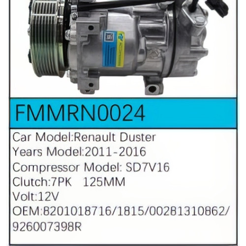 PartzBiz CE: -Compressor for Renault - FMMRN0024 PartzBiz CE: -Compressor for Renault - FMMRN0024