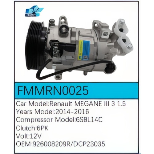 PartzBiz CE: -Compressor for Renault - FMMRN0025 PartzBiz CE: -Compressor for Renault - FMMRN0025