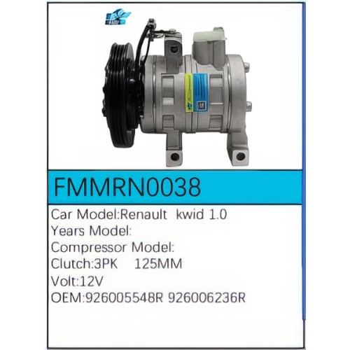 PartzBiz CE: -Compressor for Renault - FMMRN0038 PartzBiz CE: -Compressor for Renault - FMMRN0038