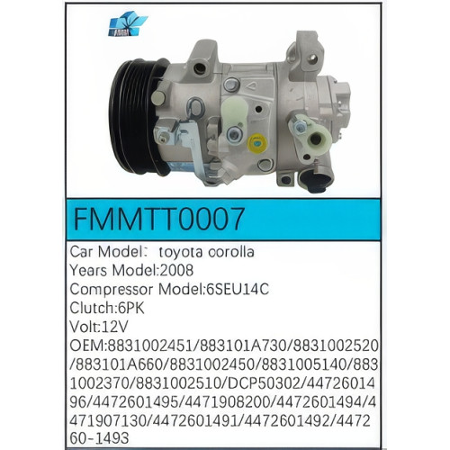 PartzBiz CE: -Compressor for Toyota - FMMTT0007 PartzBiz CE: -Compressor for Toyota - FMMTT0007