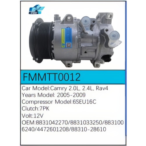PartzBiz CE: -สำหรับคอมเพรสเซอร์ Toyota - FMMTT0012 PartzBiz CE: -สำหรับคอมเพรสเซอร์ Toyota - FMMTT0012