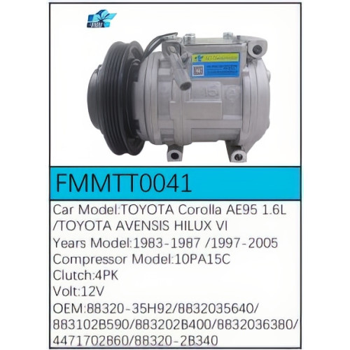 PartzBiz CE: -Compressor for Toyota - FMMTT0041 PartzBiz CE: -Compressor for Toyota - FMMTT0041