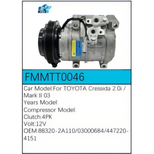 PartzBiz CE: -Compressor for Toyota - FMMTT0046 PartzBiz CE: -Compressor for Toyota - FMMTT0046