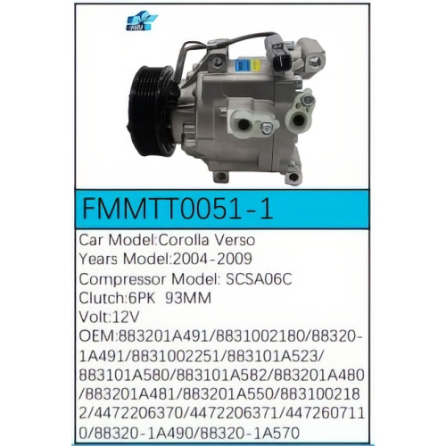PartzBiz CE: -Compressor for Toyota - FMMTT0051-1 PartzBiz CE: -Compressor for Toyota - FMMTT0051-1