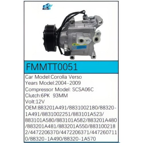 PartzBiz CE: -Compressor for Toyota - FMMTT0051 PartzBiz CE: -Compressor for Toyota - FMMTT0051