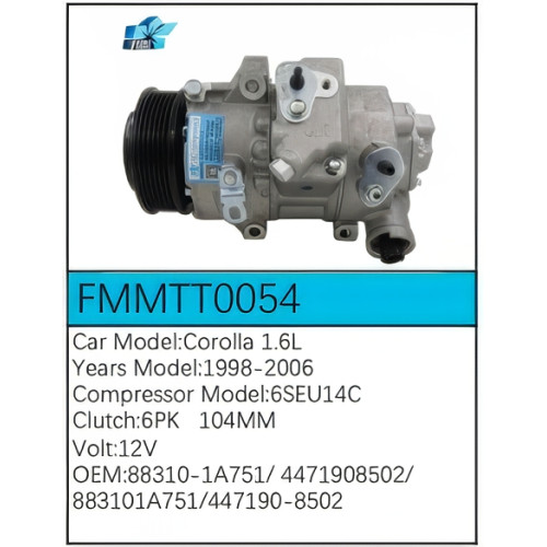 PartzBiz CE: -Compressor for Toyota - FMMTT0054 PartzBiz CE: -Compressor for Toyota - FMMTT0054