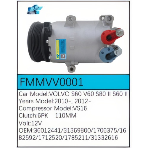 PartzBiz CE: -Compressor for Volvo - FMMVV0001 PartzBiz CE: -Compressor for Volvo - FMMVV0001