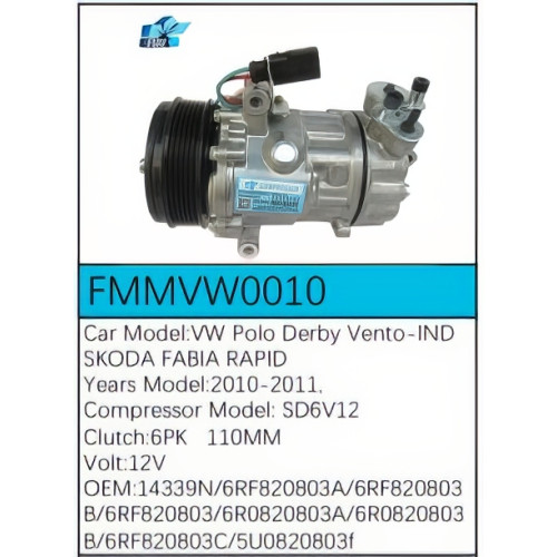 PartzBiz CE: -Compressor for Volkswagen - FMMVW0010 PartzBiz CE: -Compressor for Volkswagen - FMMVW0010