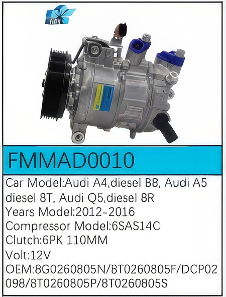 PartzBiz CE: -Compressor for Audi - FMMAD0010 PartzBiz CE: -Compressor for Audi - FMMAD0010