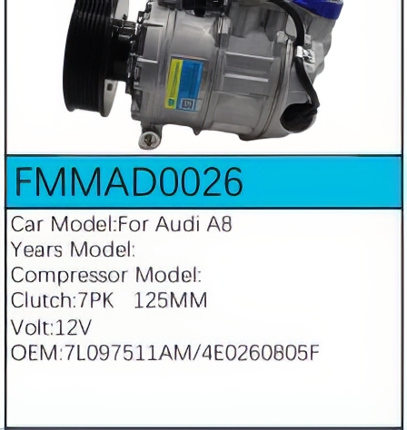 PartzBiz CE: -สำหรับคอมเพรสเซอร์ Audi - FMMAD0026 PartzBiz CE: -สำหรับคอมเพรสเซอร์ Audi - FMMAD0026