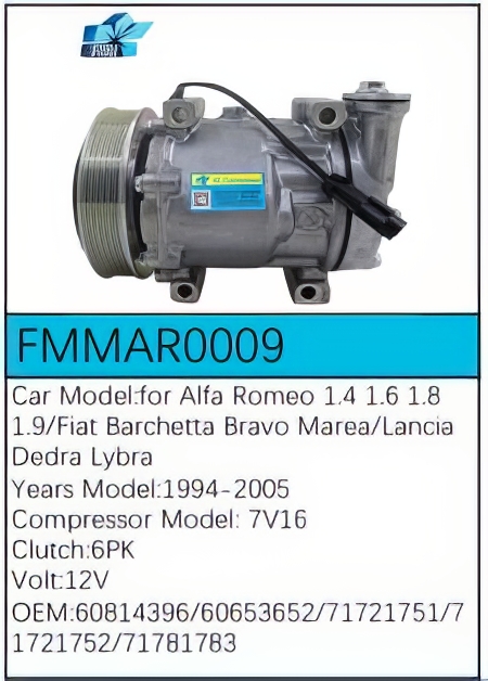 PartzBiz CE: -สำหรับคอมเพรสเซอร์ Alfa Romeo - FMMAR0009 PartzBiz CE: -สำหรับคอมเพรสเซอร์ Alfa Romeo - FMMAR0009