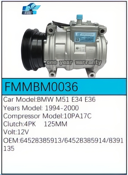 PartzBiz CE: -สำหรับคอมเพรสเซอร์ BMW - FMMBM0036 PartzBiz CE: -สำหรับคอมเพรสเซอร์ BMW - FMMBM0036