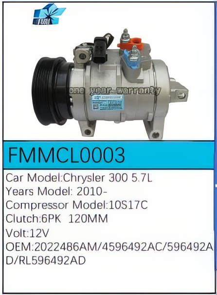 PartzBiz CE: -สำหรับคอมเพรสเซอร์ Chrysler - FMMCL0003 PartzBiz CE: -สำหรับคอมเพรสเซอร์ Chrysler - FMMCL0003