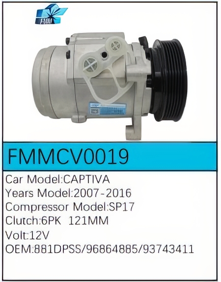 PartzBiz CE: -Compressor for Chevrolet - FMMCV0019 PartzBiz CE: -Compressor for Chevrolet - FMMCV0019