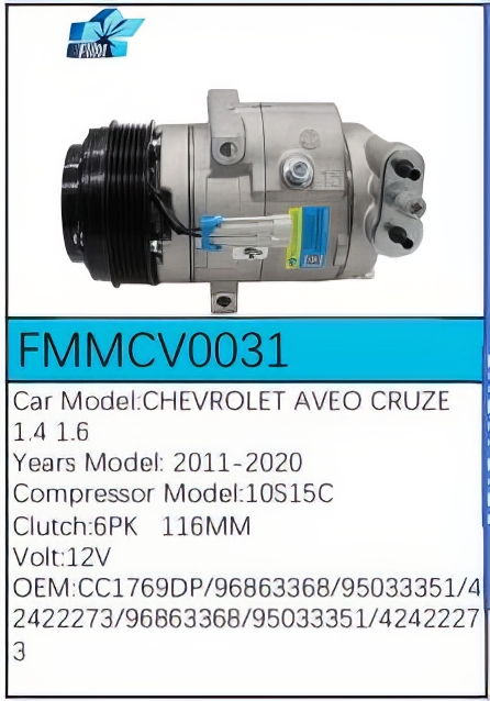 PartzBiz CE: -สำหรับคอมเพรสเซอร์ Chevrolet - FMMCV0031 PartzBiz CE: -สำหรับคอมเพรสเซอร์ Chevrolet - FMMCV0031