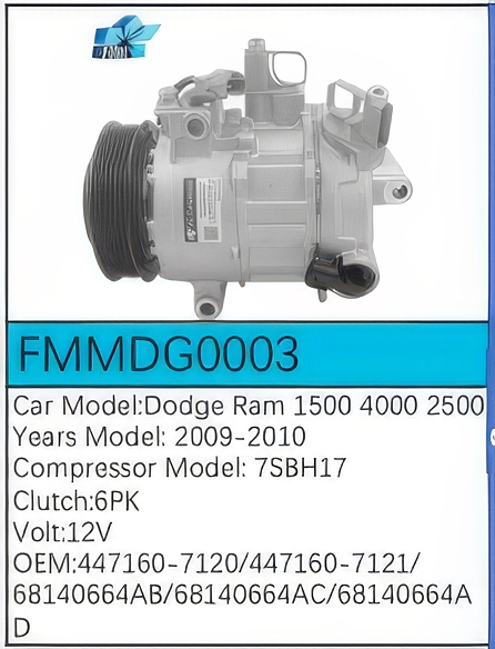 PartzBiz CE: -สำหรับคอมเพรสเซอร์ Dodge - FMMDG0003 PartzBiz CE: -สำหรับคอมเพรสเซอร์ Dodge - FMMDG0003