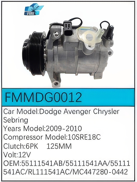 PartzBiz CE: -สำหรับคอมเพรสเซอร์ Dodge - FMMDG0012 PartzBiz CE: -สำหรับคอมเพรสเซอร์ Dodge - FMMDG0012