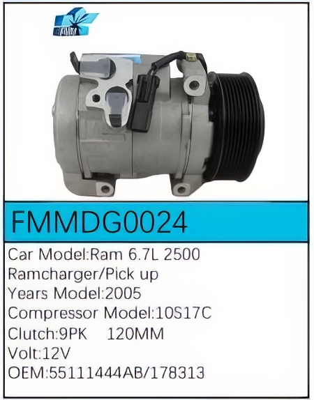 PartzBiz CE: -สำหรับคอมเพรสเซอร์ Dodge - FMMDG0024 PartzBiz CE: -สำหรับคอมเพรสเซอร์ Dodge - FMMDG0024