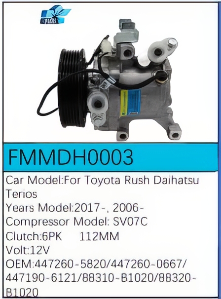 PartzBiz CE: -สำหรับคอมเพรสเซอร์ Toyota - FMMDH0003 PartzBiz CE: -สำหรับคอมเพรสเซอร์ Toyota - FMMDH0003