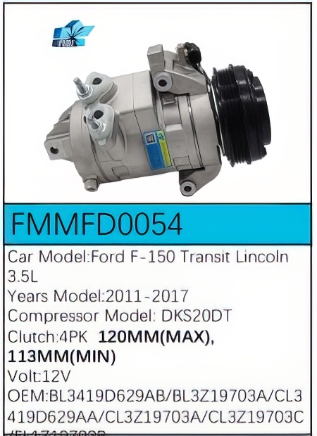 PartzBiz CE: -Compressor for Ford - FMMFD0054 PartzBiz CE: -Compressor for Ford - FMMFD0054