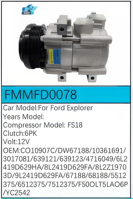 PartzBiz CE: -สำหรับคอมเพรสเซอร์ Ford - FMMFD0078 PartzBiz CE: -สำหรับคอมเพรสเซอร์ Ford - FMMFD0078