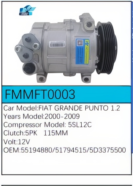 PartzBiz CE: -Compressor for Fiat - FMMFT0003 PartzBiz CE: -Compressor for Fiat - FMMFT0003
