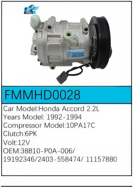 PartzBiz CE: -Compressor for Honda - FMMHD0028 PartzBiz CE: -Compressor for Honda - FMMHD0028
