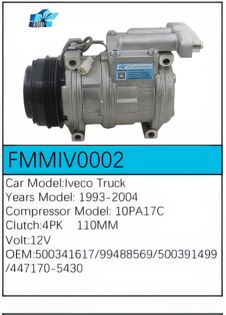 PartzBiz CE: -สำหรับคอมเพรสเซอร์ Iveco - FMMIV0002 PartzBiz CE: -สำหรับคอมเพรสเซอร์ Iveco - FMMIV0002