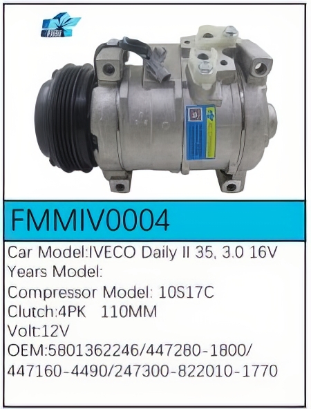 PartzBiz CE: -สำหรับคอมเพรสเซอร์ Iveco - FMMIV0004 PartzBiz CE: -สำหรับคอมเพรสเซอร์ Iveco - FMMIV0004