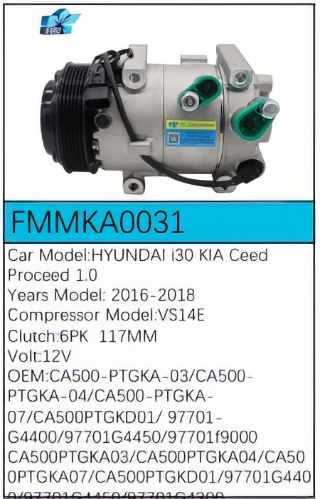 PartzBiz CE: -สำหรับคอมเพรสเซอร์ Kia - FMMKA0031 PartzBiz CE: -สำหรับคอมเพรสเซอร์ Kia - FMMKA0031