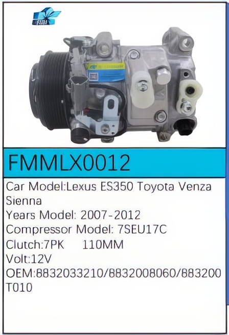 PartzBiz CE: -Compressor for Lexus - FMMLX0012 PartzBiz CE: -Compressor for Lexus - FMMLX0012